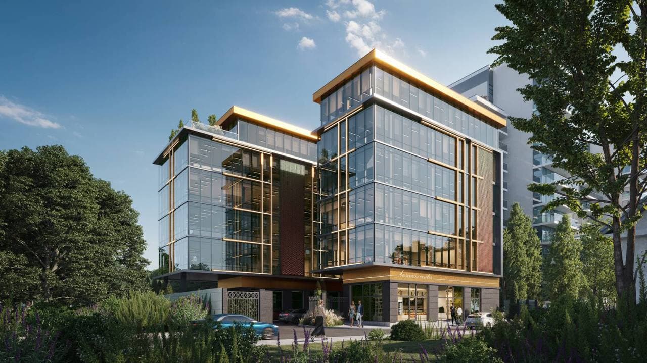 Business Center, fasad detalları